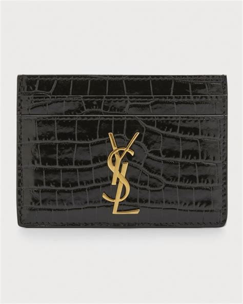 card case ysl croc|CARD CASES .